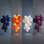 Vexo Modern Large Glass Bubble Chandelier for high ceiling staircase and foyer lighting