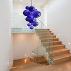 Vexo Modern Large Glass Bubble Chandelier for high ceiling staircase and foyer lighting