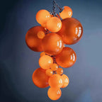 Vexo Modern Large Glass Bubble Chandelier for high ceiling staircase and foyer lighting