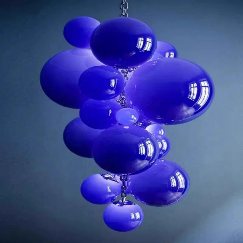 Vexo Modern Large Glass Bubble Chandelier for high ceiling staircase and foyer lighting