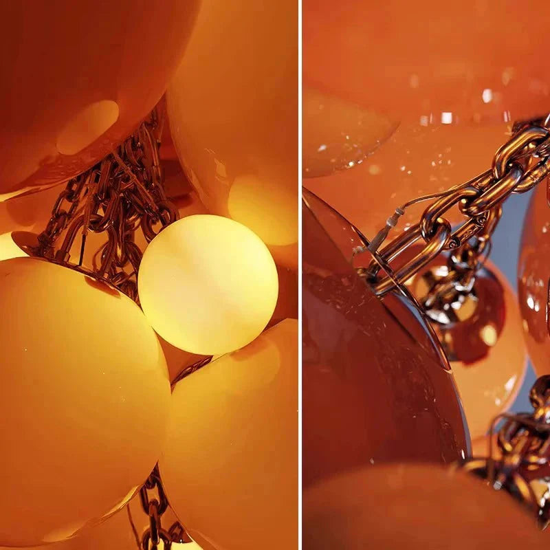 Vexo Modern Large Glass Bubble Chandelier for high ceiling staircase and foyer lighting