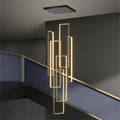 Modern Large Vertical Rectangle Chandelier For Staircase for high ceiling staircase and foyer lighting