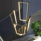 Modern Large Vertical Rectangle Chandelier For Staircase for high ceiling staircase and foyer lighting