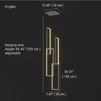 Modern Large Vertical Rectangle Chandelier For Staircase for high ceiling staircase and foyer lighting