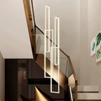 Modern Large Vertical Rectangle Chandelier For Staircase for high ceiling staircase and foyer lighting
