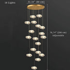 Modern Mushroom Lotus Leaf Led Chandelier for high ceiling staircase and foyer lighting