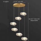 Modern Mushroom Lotus Leaf Led Chandelier for high ceiling staircase and foyer lighting