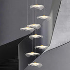 Modern Mushroom Lotus Leaf Led Chandelier for high ceiling staircase and foyer lighting
