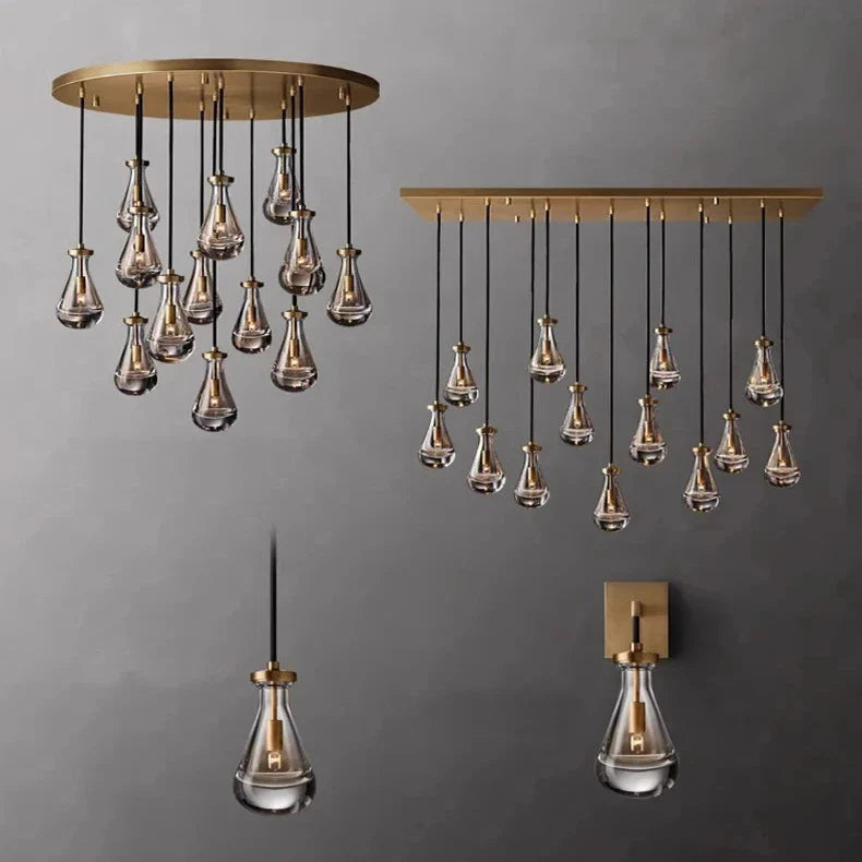 Modern Raindrop Chandelier for Foyer & Staircase for high ceiling staircase and foyer lighting