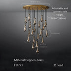 Modern Raindrop Chandelier for Foyer & Staircase for high ceiling staircase and foyer lighting