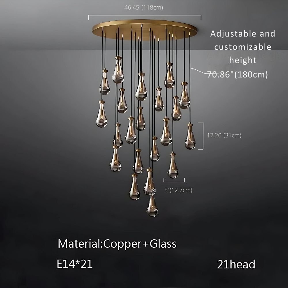 Modern Raindrop Chandelier for Foyer & Staircase for high ceiling staircase and foyer lighting