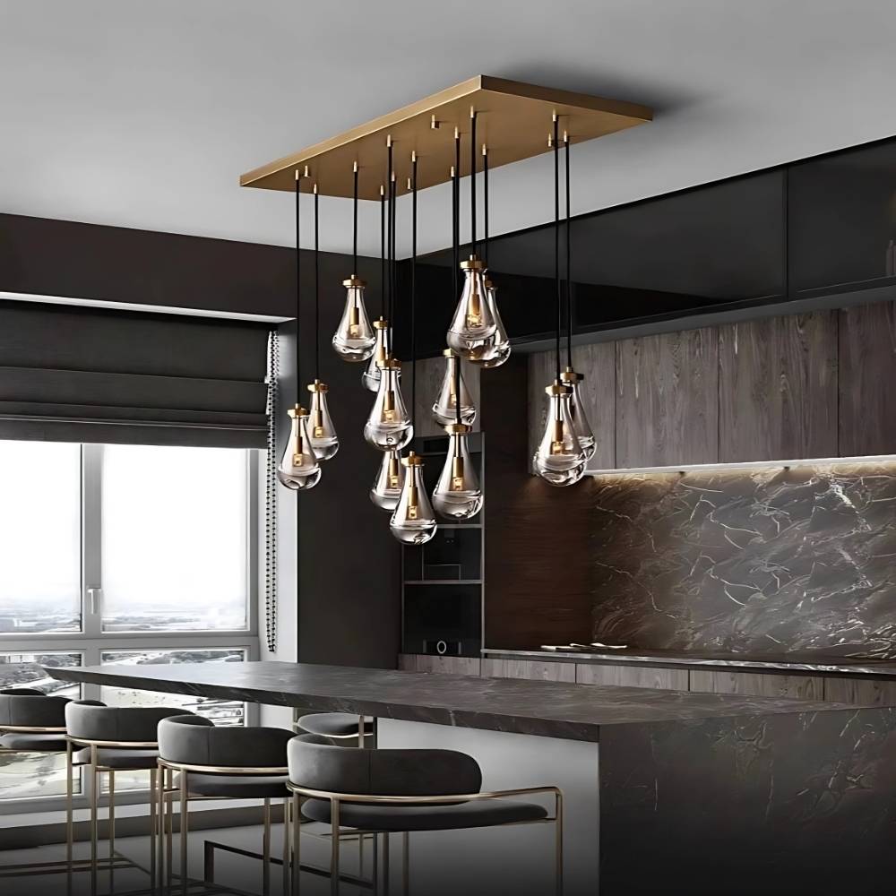 Modern Raindrop Chandelier for Foyer & Staircase for high ceiling staircase and foyer lighting