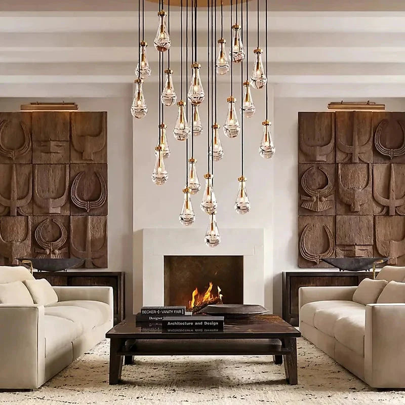 Modern Raindrop Chandelier for Foyer & Staircase for high ceiling staircase and foyer lighting