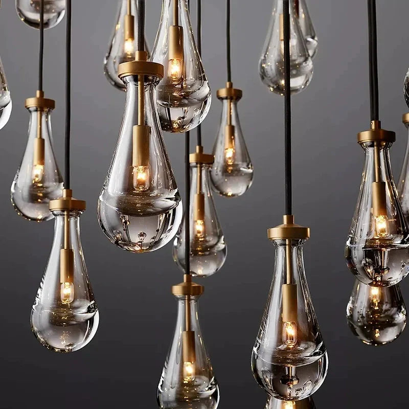 Modern Raindrop Chandelier for Foyer & Staircase for high ceiling staircase and foyer lighting