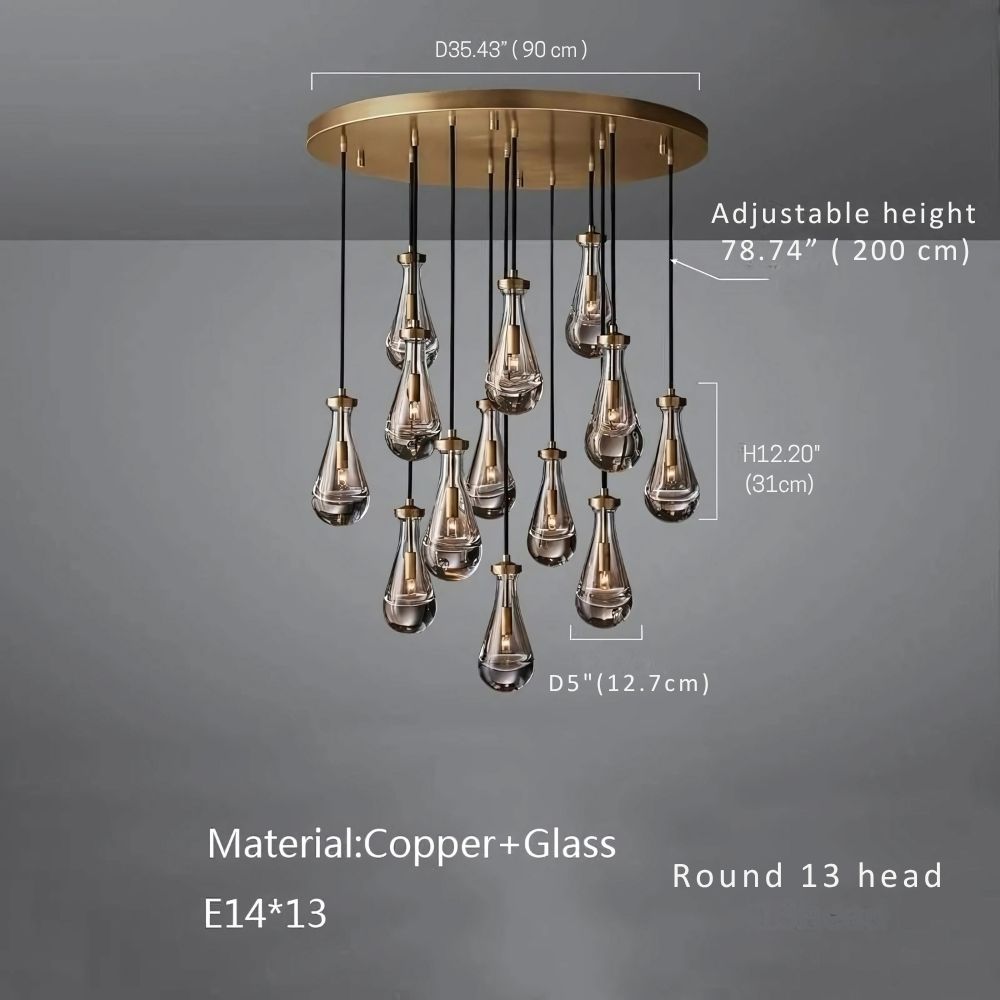 Modern Raindrop Chandelier for Foyer & Staircase for high ceiling staircase and foyer lighting
