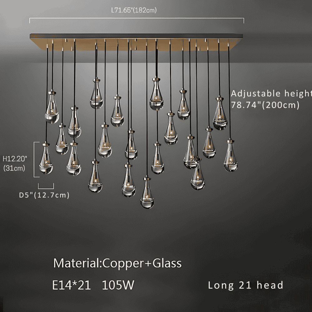 Modern Raindrop Chandelier for Foyer & Staircase for high ceiling staircase and foyer lighting
