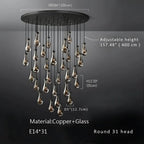 Modern Raindrop Chandelier for Foyer & Staircase for high ceiling staircase and foyer lighting