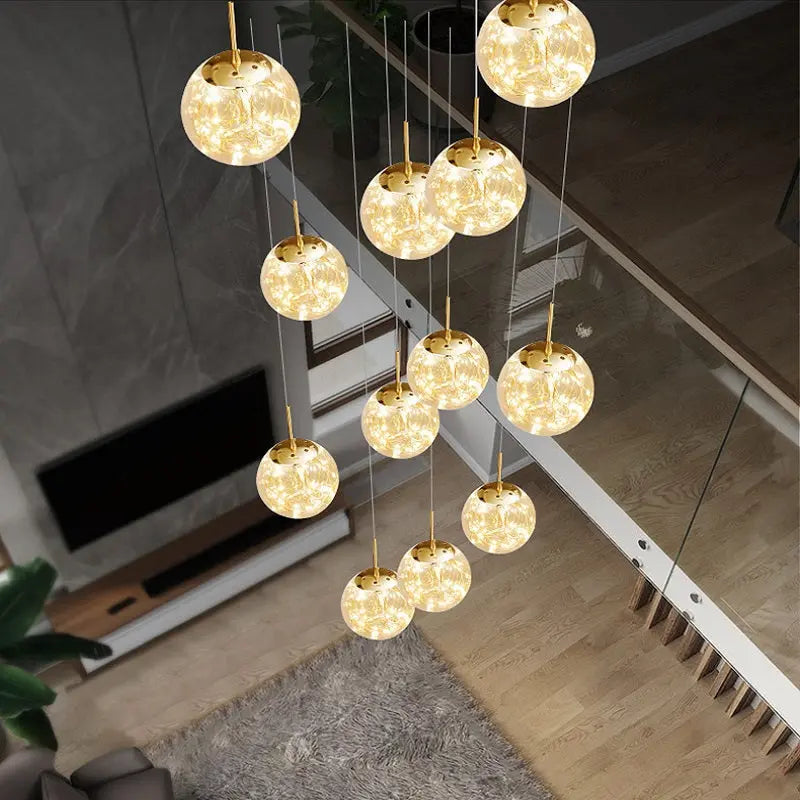 Modern Spiral Chandelier for Staircase for high ceiling staircase and foyer lighting