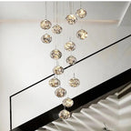 Modern Spiral Chandelier for Staircase for high ceiling staircase and foyer lighting