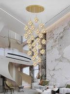 Modern Spiral Chandelier for Staircase for high ceiling staircase and foyer lighting