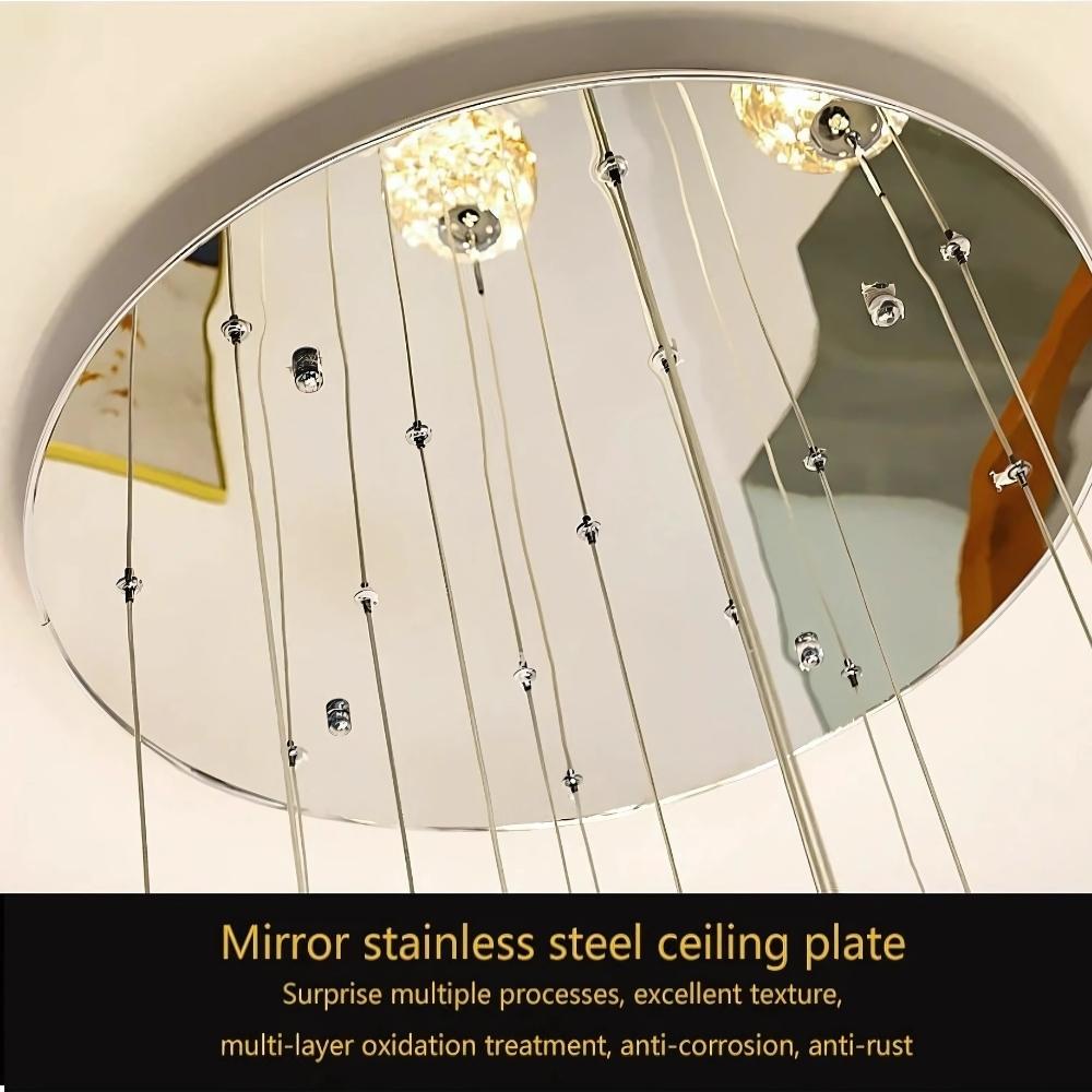 Modern Spiral Chandelier for Staircase for high ceiling staircase and foyer lighting