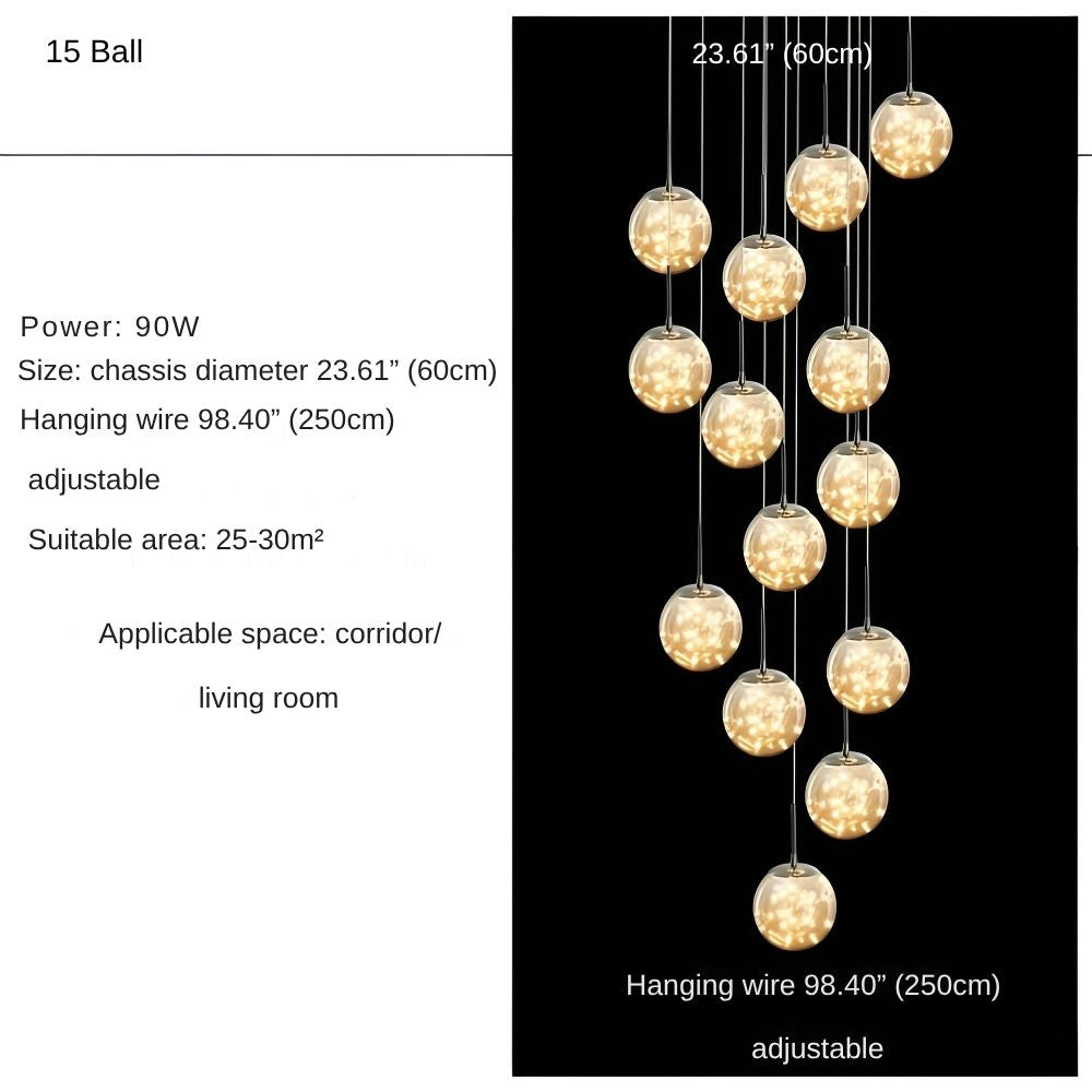 Modern Spiral Chandelier for Staircase for high ceiling staircase and foyer lighting