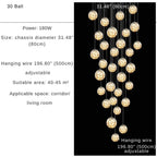 Modern Spiral Chandelier for Staircase for high ceiling staircase and foyer lighting