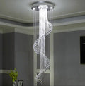 Modern Spiral Crystal Staircace Ceiling Chandelier for high ceiling staircase and foyer lighting