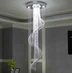 Modern Spiral Crystal Staircace Ceiling Chandelier for high ceiling staircase and foyer lighting