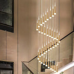 Modern Staircase Chandelier Lighting for high ceiling staircase and foyer lighting