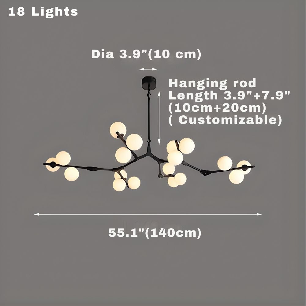 Lio Globe Tree Branch Chandelier by Bling Lighting Studio