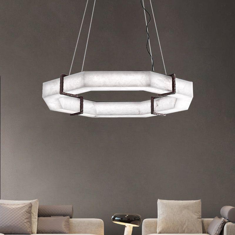 Modern Creative Retro Alabaster Chandelier chandelier in a tall interior