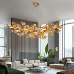 Branch Modern Leaf Linear Chandelier by Bling Lighting Studio