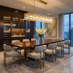 Modern Rectangular Linear Chandelier by Bling Lighting Studio
