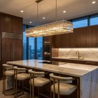 Modern Rectangular Linear Chandelier by Bling Lighting Studio