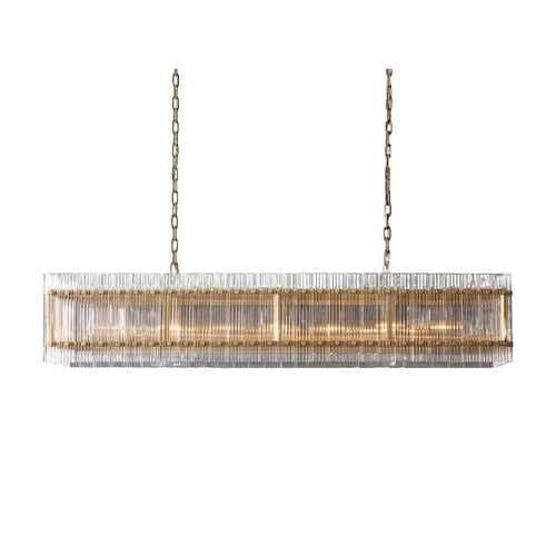 Modern Rectangular Linear Chandelier by Bling Lighting Studio