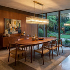 Modern Rectangular Linear Chandelier by Bling Lighting Studio