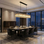 Modern Rectangular Linear Chandelier by Bling Lighting Studio