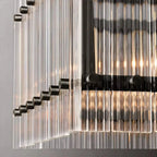 Modern Rectangular Linear Chandelier by Bling Lighting Studio