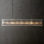 Modern Rectangular Linear Chandelier by Bling Lighting Studio