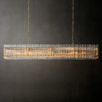 Modern Rectangular Linear Chandelier by Bling Lighting Studio
