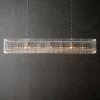 Modern Rectangular Linear Chandelier by Bling Lighting Studio