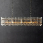 Modern Rectangular Linear Chandelier by Bling Lighting Studio