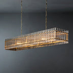 Modern Rectangular Linear Chandelier by Bling Lighting Studio