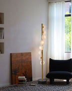 Vertical Antique Alabaster Globe Floor Lamp product image