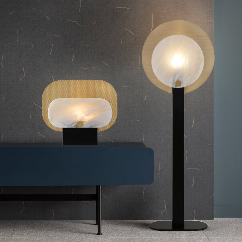 Mosaic Elegance Alabaster Floor Lamp by Bling Lighting Studio