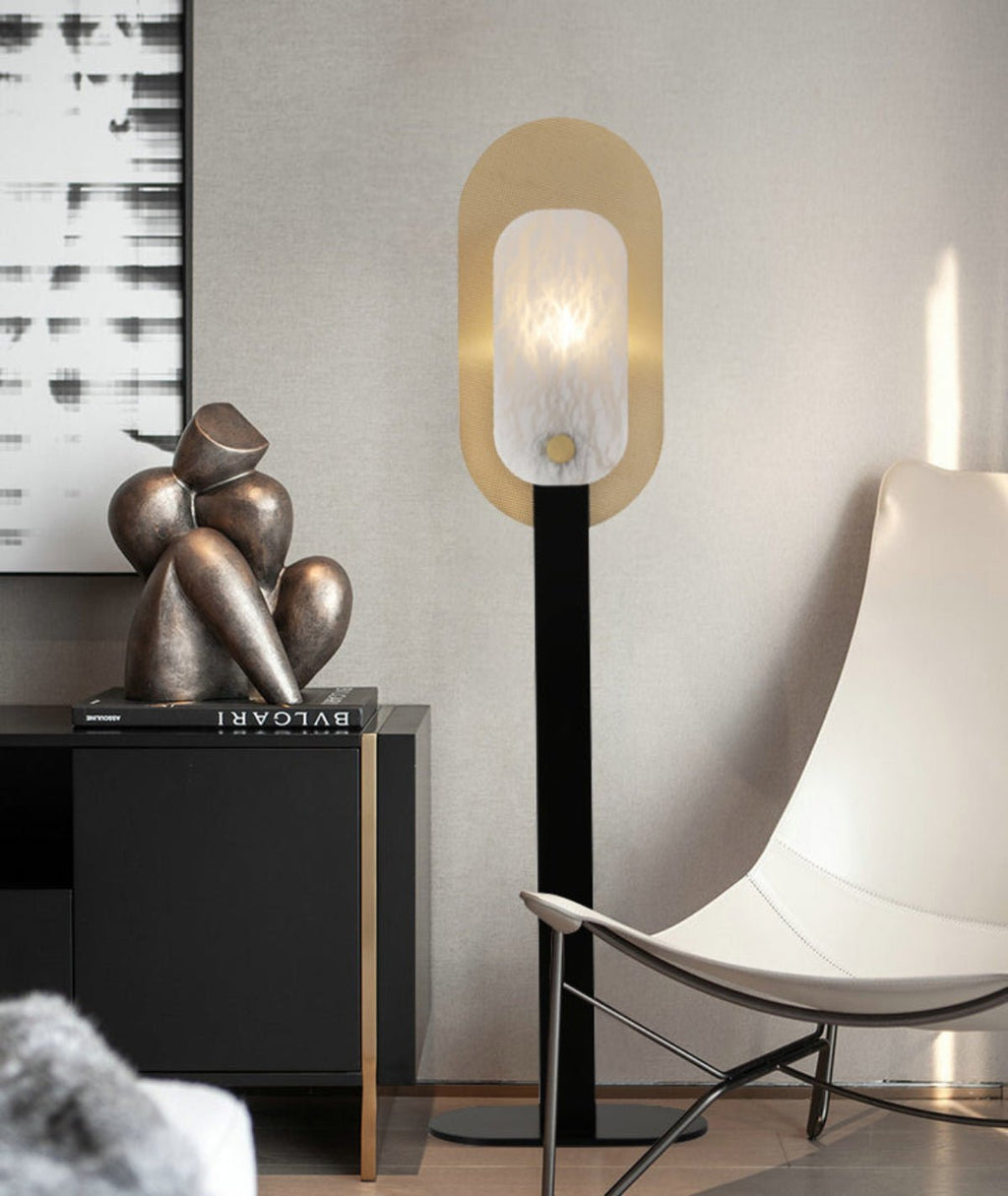 Mosaic Elegance Alabaster Floor Lamp by Bling Lighting Studio