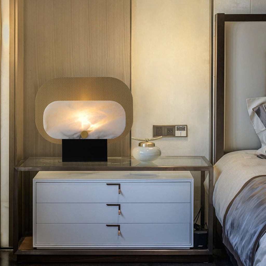 Mosaic Elegance Alabaster Table Lamp by Bling Lighting Studio