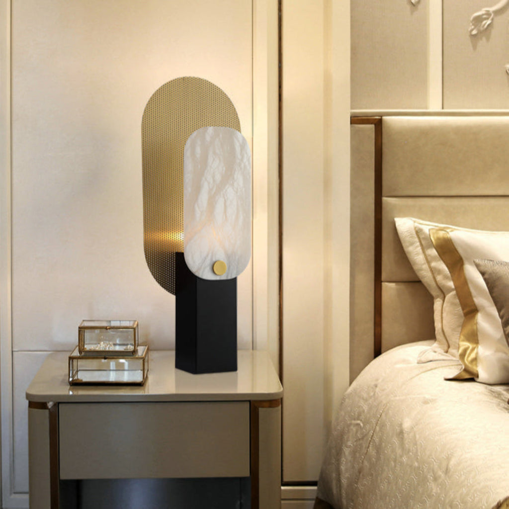 Mosaic Elegance Alabaster Table Lamp by Bling Lighting Studio
