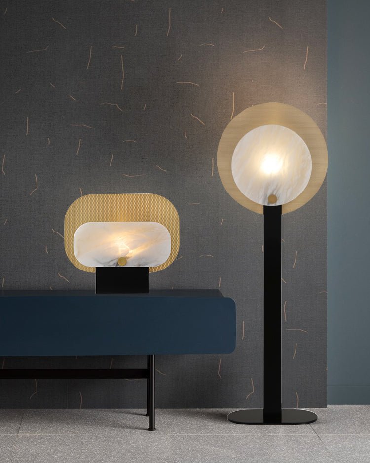 Mosaic Elegance Alabaster Table Lamp by Bling Lighting Studio